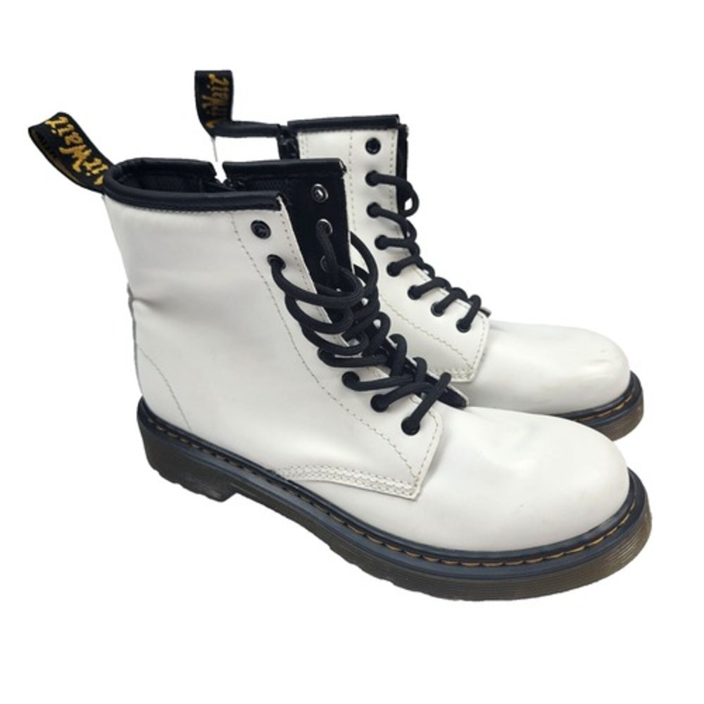 Dr‎ Doc Martens Womens Size 4 Men - 5 Women - White Lace Up Combat Boots 1460J